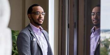 A UB student in the Ernest C. Trefz School of Business